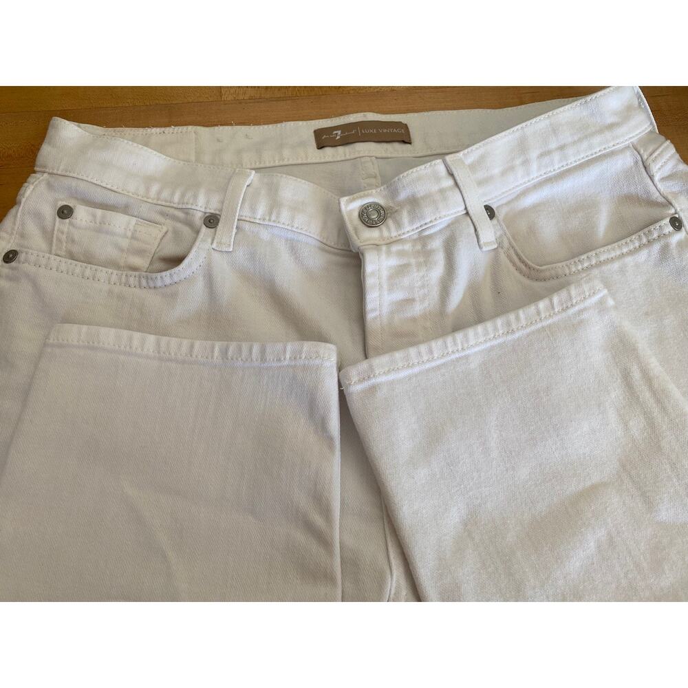 7 For All Mankind Josefina Jeans Women’s 30 White Stretch Slim Boyfriend Seven